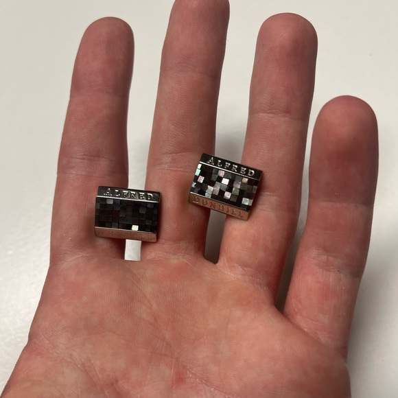 Dunhill Silver Mosaic Tile Cuff Links - Picture 7 of 7